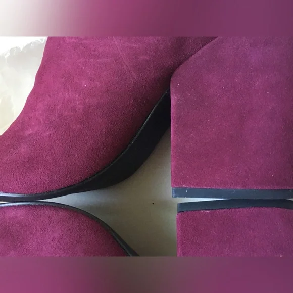 Burgundy Suede Clogs - Picture 6 of 10